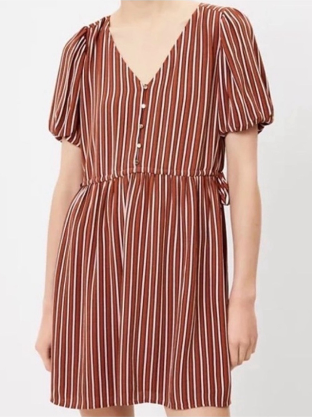 LOFT Stripe Babydoll Side Tie Dress 🖤🌾